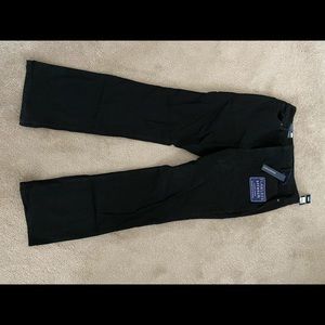 Black boot cut jeans.